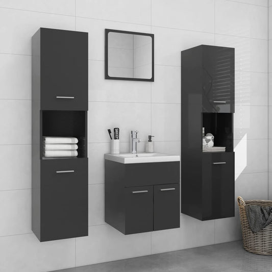 vidaXL Bathroom Furniture Set Chipboard Indoor Storage Multi Colors/Sizes