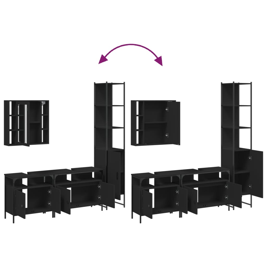 vidaXL Bathroom Cabinet Set Storage Cabinet Furniture 4 Piece Engineered Wood