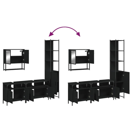 vidaXL Bathroom Furniture Set Storage Cabinet Washroom 4 Piece Engineered Wood